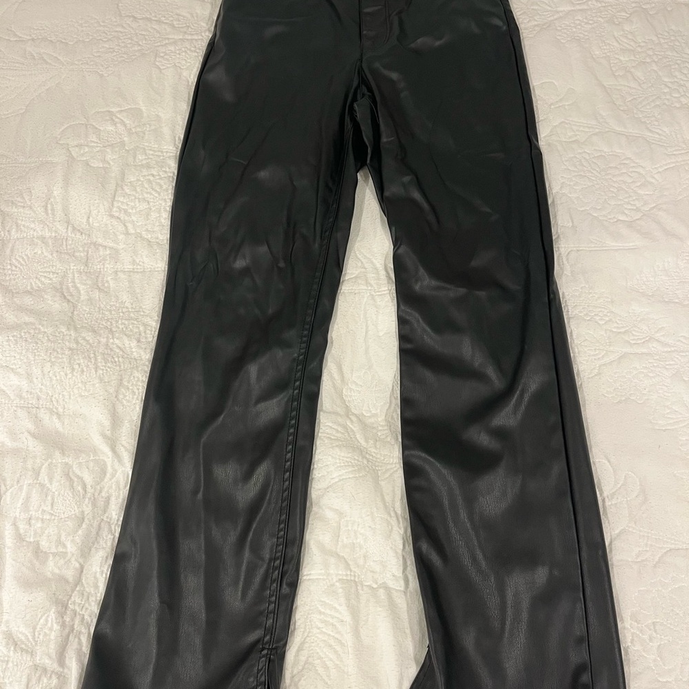 Zara Black Vegan Leather Pants